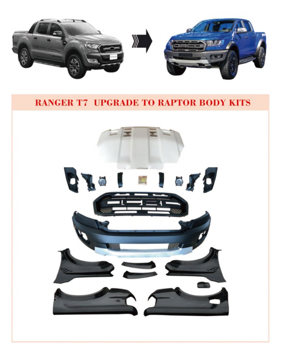 Ranger T7 N&acirc;ng cấp l&ecirc;n Raptor Body Kit (Ch&acirc;n chắn nhựa)