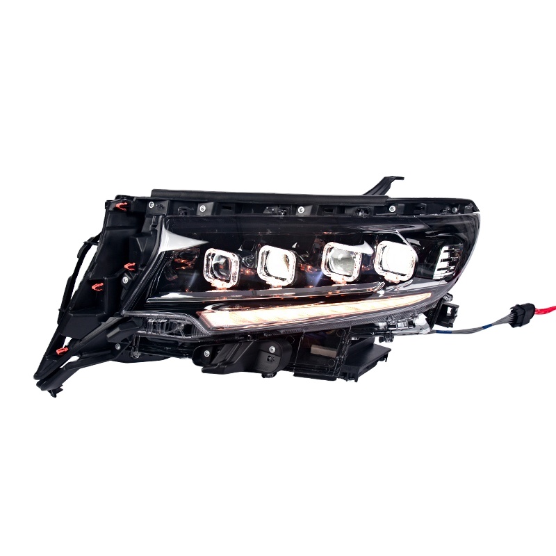 Quatro far&oacute;is com lentes LED para Toyota Prado 2018