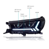 Toyota Hilux 2016-2019용 순차 LED DRL 헤드라이트