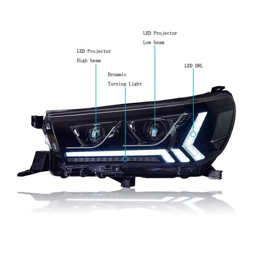 Toyota Hilux 2016-2019용 순차 LED DRL 헤드라이트