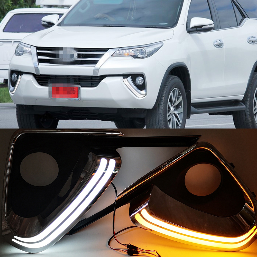 2015 Toyota Fortuner gbanwetụrụ DRL nwere eriri ọkụ Dual LED